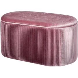Homcom Sitzbank Polsterbank mit Stauraum Truhenbank für Wohnzimmer französische Stil Samt Rosa 81 x 40 x 41 cm