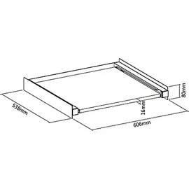 Maclean Brackets Universeller Verbindungsrahmen mit Ausziehplatte für 60x53 cm Waschmaschinen oder Trockner bis 60kg, Weiß