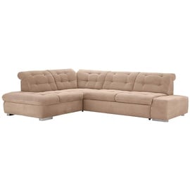 sit&more Ecksofa »Pale L-Form«, inklusive Kopfteilverstellung, wahlweise mit Bettfunktion, beige