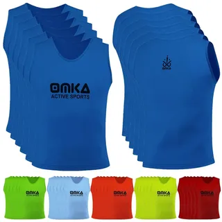 OMKA Trainingsleibchen OKLB01 6er Pack (Spar-Set, 6er-Pack) 6er Set OMKA Fußball Leibchen Trainingsleibchen blau Junior (M)