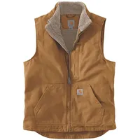 CARHARTT Washed Duck Lined Mock Neck VEST Carhartt® Brown - XXL