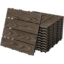 ML-Design WPC Terrassenfliesen Dunkelbraun 30 x 30 cm 44 St.