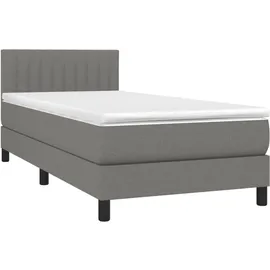 vidaXL Boxspringbett 100 x 200 cm Dunkelgrau