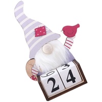 ABOOFAN Weihnachts-Holzblock Kalender Wichtel Holz Ewiger Kalender Weihnachten Countdown Kalender 2022 Tischkalender Home Weihnachtsdekoration