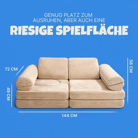 BestLivings Kindersofa modulares Spielsofa 11-teilig Schaumstoff beige
