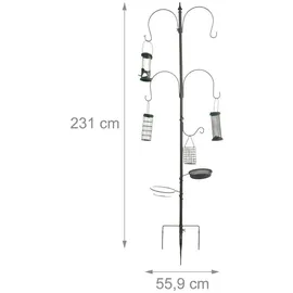 Relaxdays Vogelfutterstation 6-in-1 Grau