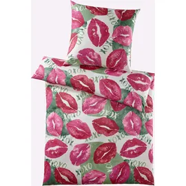 Heine Mako-Satin Erika/Magenta 135 x 200 cm + 40 x 80 cm