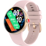 Holiday Smartwatch Damen, 1,2 Zoll AMOLED Touchscreen Smartwatch, IP68 Wasserdicht Fitnessuhr Damen mit Herzfrequenz, SpO2, Schlafmonitor, für iOS und Android (13-Rosa)