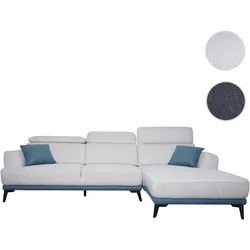 Sofa HWC-G44, Ecksofa L-Form 3-Sitzer, Liegefl√§che Nosagfederung Taschenfederkern verstellbar 277cm ~ rechts, hellgrau