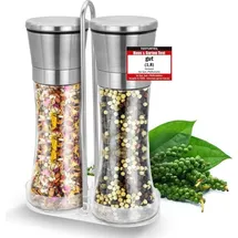 HEIMwert Salz- und Pfeffermühlen Set Gewürzmühle 19 cm Weiß unbefüllt
