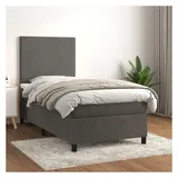 vidaXL Boxspringbett 100 x 200 cm Dunkelgrau