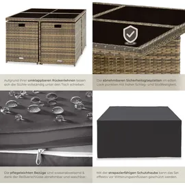 Tectake tectake® Rattan Sitzgruppe Manhattan mit Aluminiumgestell