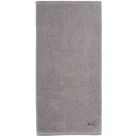 Sansibar Duschtuch 70x140 cm 100% Baumwolle mit gesticktem Säbel Logo Badtuch Handtuch Silber Einzeln