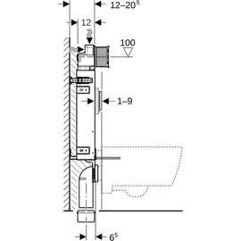 Geberit Kombifix Element 108 cm mit Sigma Spülkasten 12 cm