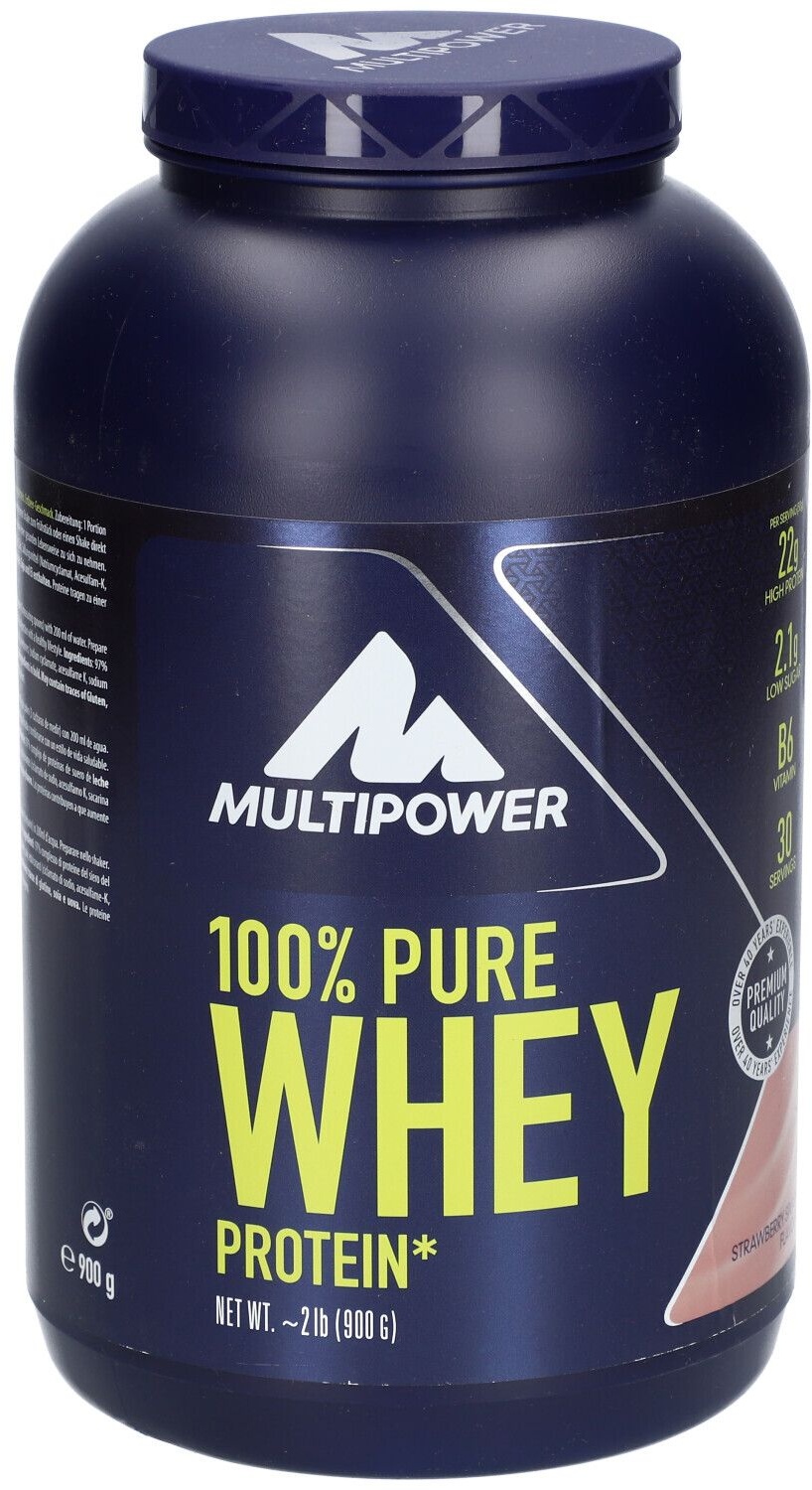 Multipower 100 % Whey Protein, Erdbeere-Sahne, Pulver