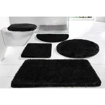 Möve Badematte »Superwuschel, Badvorleger, Badezimmer Teppich«, rutschhemmend beschichtet, strapazierfähig-schnell trocknend-fußbodenheizungsgeeignet, Mikrofaser-Badematte, Badteppich, rechteckig, rund & als 3-tlg. Set schwarz