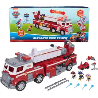 Paw Patrol, Marshall Feuerwehrauto mit ausziehbarer Leiter, Licht und Geräusche, Mini-Fahrzeug, Chase, Marshall und Skye Figuren, Spielzeug für Jungen und Mädchen, ab 3 Jahren
