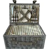 Hti-Living Picknickkorb für 4 Personen Finie Grau