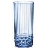 Bormioli Rocco Set mit 6 Gläsern America'20 Cooler, gehärtetes Glas, blau, 48 cl