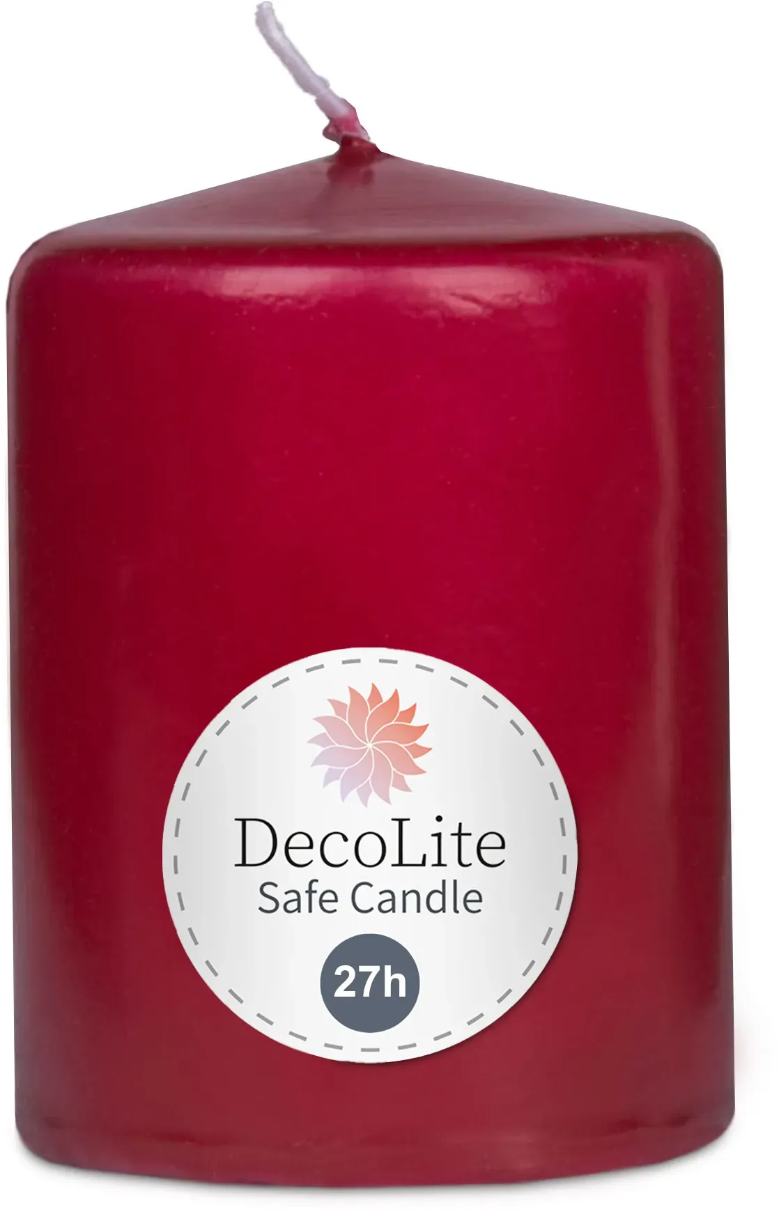 DecoLite: Stumpenkerzen 80/60 mm (Safe Candle) - 12 Stück - antikrosa
