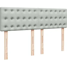 vidaXL Boxspringbett mit Matratze Hellgrau 140x200 cm Samt