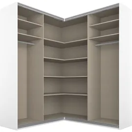 Rauch Quadra weiß (alpinweiß), B:181cm H:229cm T:187cm, Holzwerkstoff, Schränke, Schwebetürenschrank, Eckschrank inkl. Türendämpfer, mit Spiegeltüren