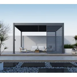 Paragon Lamellen Sichtschutz für Pergola Grand Tuscan 14 1,35 x 2,34 m Grau