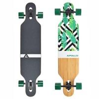 Apollo Longboard Twin Tip DT Longboard 39", aus Holz mehrlagig verleimt für Idealen Flex & Stabilität grün