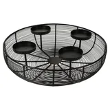 Buri Metall-adventskranz Ø36cm Mit Metallschale Weihnachtsdeko Kerzenhalter Tischdeko