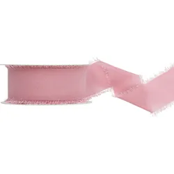 PartyDeco Chiffonband 4cm x 10m weich fließend - Stoffband zum Dekorieren Nähen Dekoband Hochzeitsdeko Tischdeko Schleifenband Geschenkband Rosa