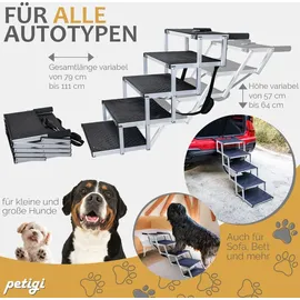 Petigi Hundetreppe klappbar 5 Stufen 70 kg