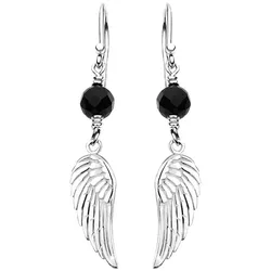Nenalina Ohrhänger Flügel Talisman Onyx Stein 925 Silber Ohrringe   Damen 