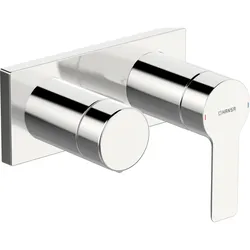 HA Einhebelmischer Fertigmontageset für Wanne/Brause HANSALIGNA 4455 Rosette eckig 4.0 Plattform Chrom