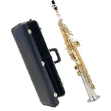 Sopransaxophon B-Dur Versilbertes Messing Professionelles Holzblasinstrument Professionelles Saxophon