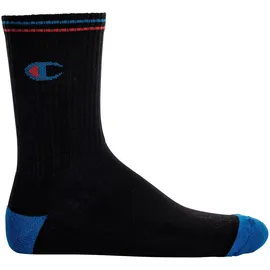 Champion Unisex Socken, 3 Paar - Crew Socken, Logo, Streifen Weiß/Grau/Schwarz EU 35-38
