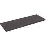 vidaXL Waschtischplatte Dunkelbraun 140x50x(2-4)cm Massivholz