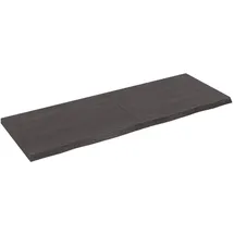 vidaXL Waschtischplatte Dunkelbraun 140x50x(2-4)cm Massivholz