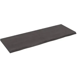 vidaXL Waschtischplatte Dunkelbraun 140x50x(2-4)cm Massivholz