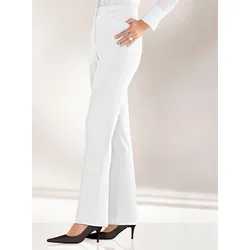 Bügelfaltenhose COME ON, Damen, Gr. 23, Kurzgrößen, weiß, 100% Polyester, unifarben, lang, Hosen