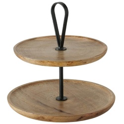 BOLTZE Etagere Etagere KABIR natur schwarz aus Holz und Metall Dekoetagere modern Holzetagere