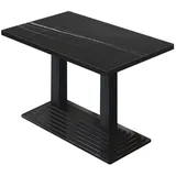 GGM Möbel BPY | Bistro Tisch | 130 x 80 x 78,5 cm | Quadratisch | Schwarzer Rand | Schwarz