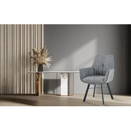 Kayoom Armlehnstuhl KAYOOM "Stuhl Allie 125, mit Armlehne, 180 drehbar, mit Rückholautomatik", grau, B:64cm H:91cm T:61cm, 100% Polyester, Gestell: Eisen, Stühle, Armlehnstuhl, 180-drehbar mit Auto-Rückholfunktion,einfaches Aufstehen mit Armlehne