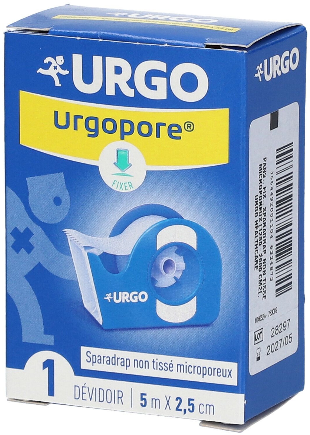 URGO Urgopore® Géant Sparadrap non tissé microporeux 5 m x 2,5 cm 1 pc(s) pansement(s)