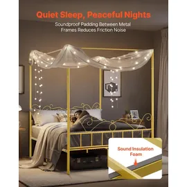 Vevor Himmelbett 160 x 200 cm Gold