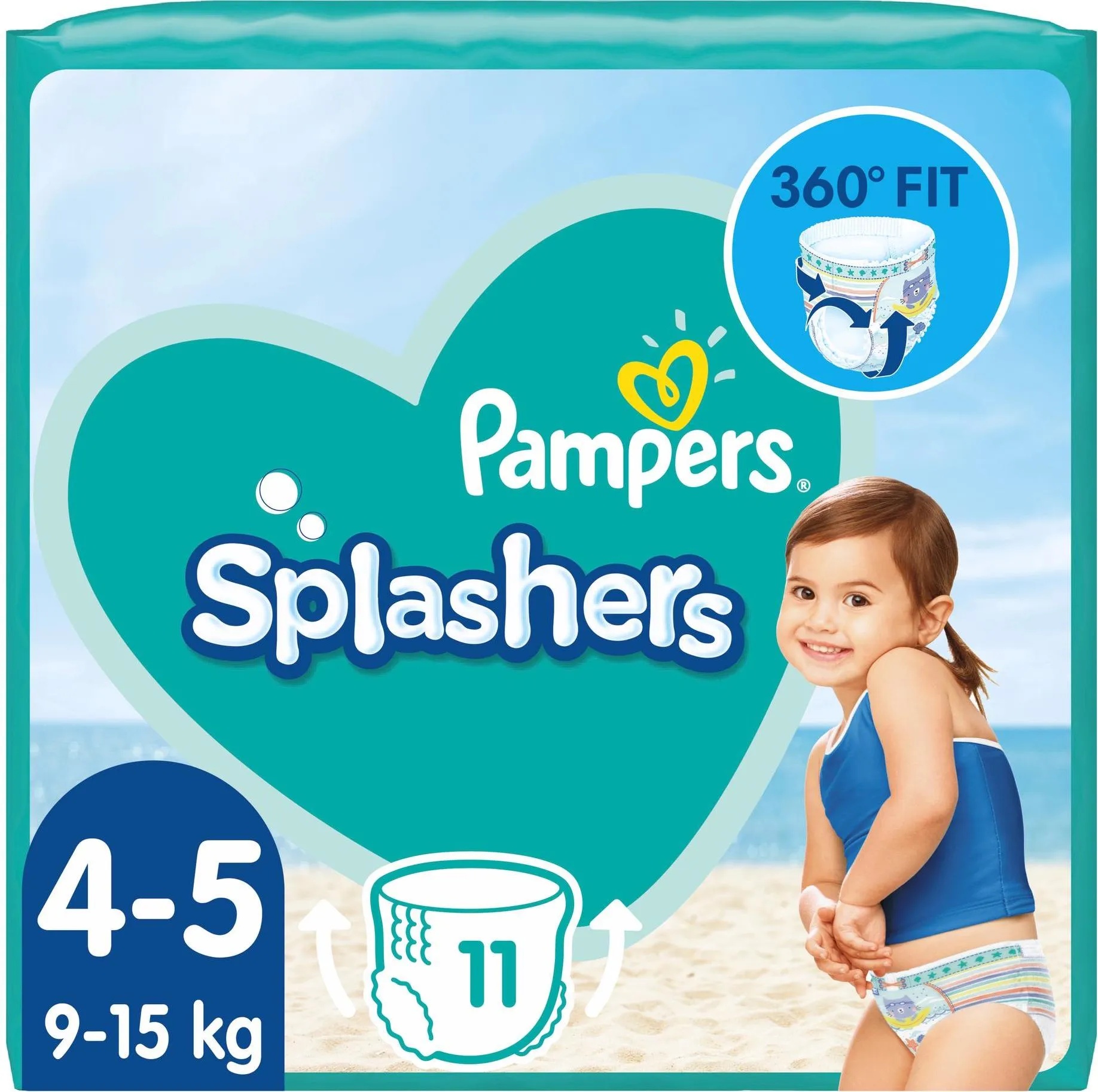 Pampers Splashers (Gr. 5, Gr. 4, 11 Stück, Tragepack)