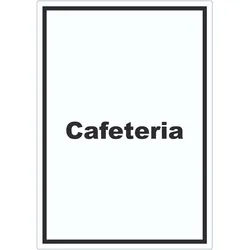 Cafeteria Aufkleber mit Text Restaurant mit Selbstbedienung hochkant A6 (105x148mm)