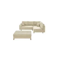 S-STYLE Ecksofa mit Hocker  Trygve , beige , Maße (cm): B: 231 H: 81