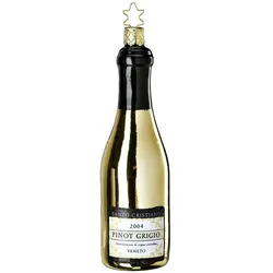 Christbaumschmuck Weinflasche Pinot Grigio Glas 14 cm gold