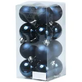 MARELIDA Christbaumkugeln Weihnachtskugeln bruchfest D: 4cm dunkelblau 16er Set