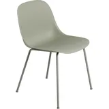 Muuto Fiber Side Chair Tube base, dusty green recycled